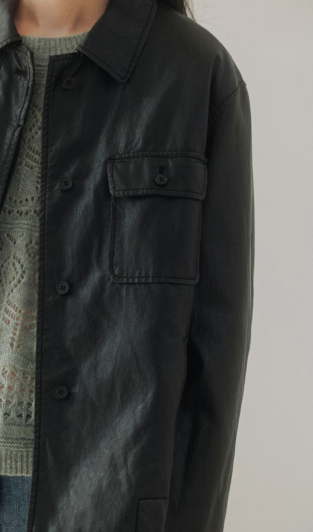 [online exclusive]23 carbon echo leather jacket